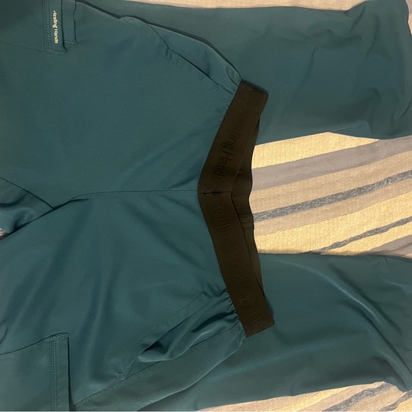 Turquoise Colored Healing Hands Scrub Pants - Picture 2 of 4